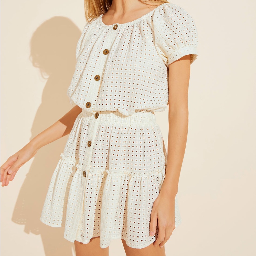 Eberjey eyelet swim coverup